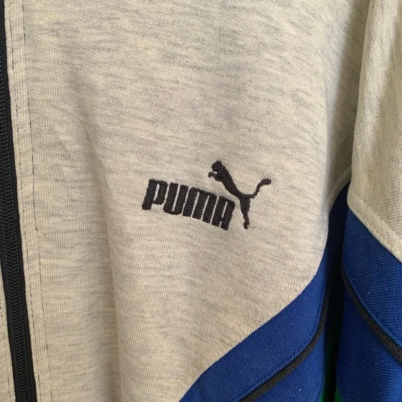 Vintage Puma Sweater Sweatshirt Crewneck Zip-Up Pullover Retro Size Medium M - Picture 3 of 4